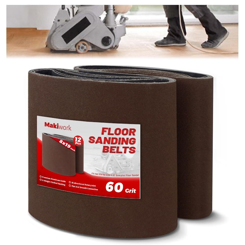 60 Grit Floor Sanding Belts 12 Pack 8"x19"