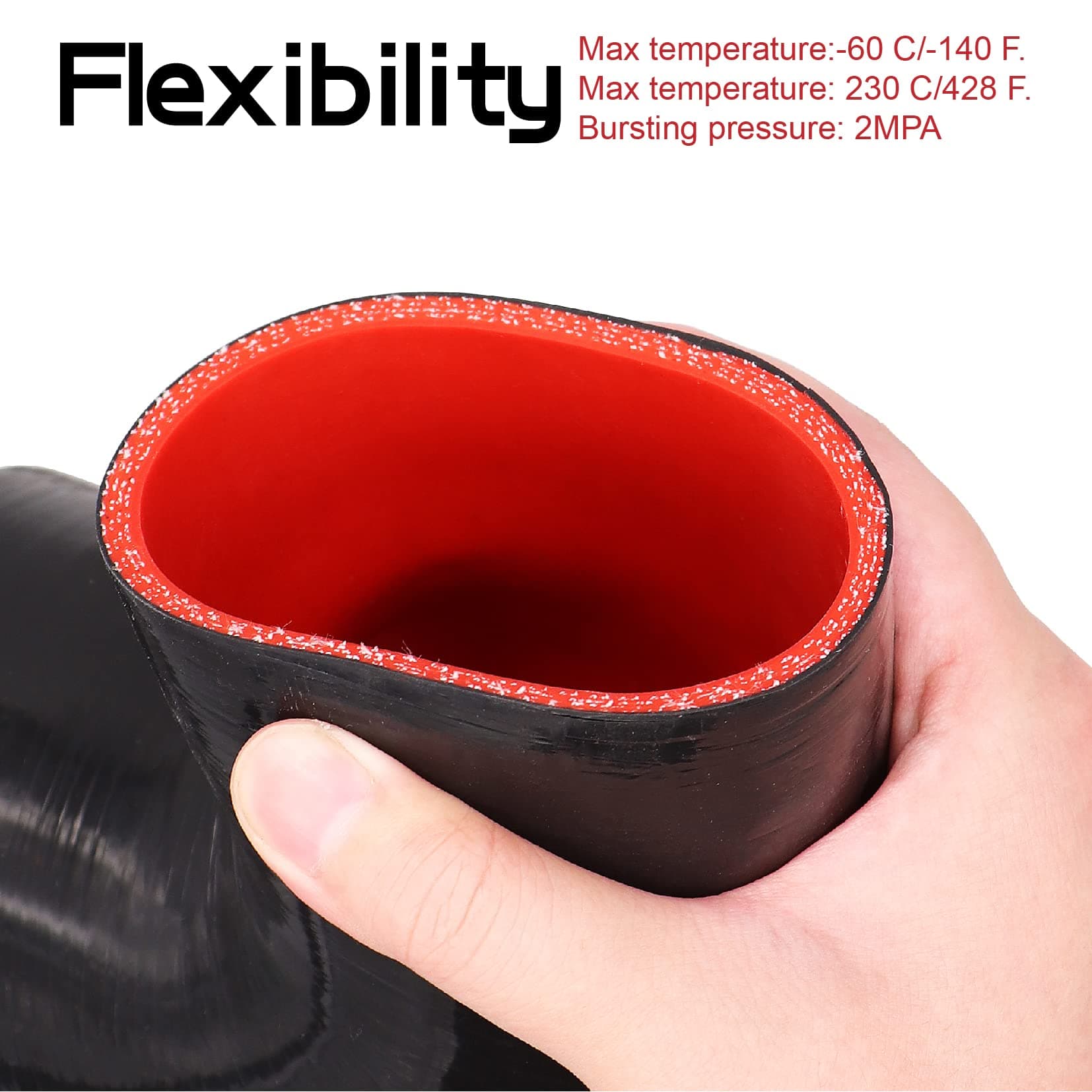 90 Degree Intake Pipe Hose Coupler - Silicone Reducer Elbow - 3 to 4 Inch, photo 4 of 4