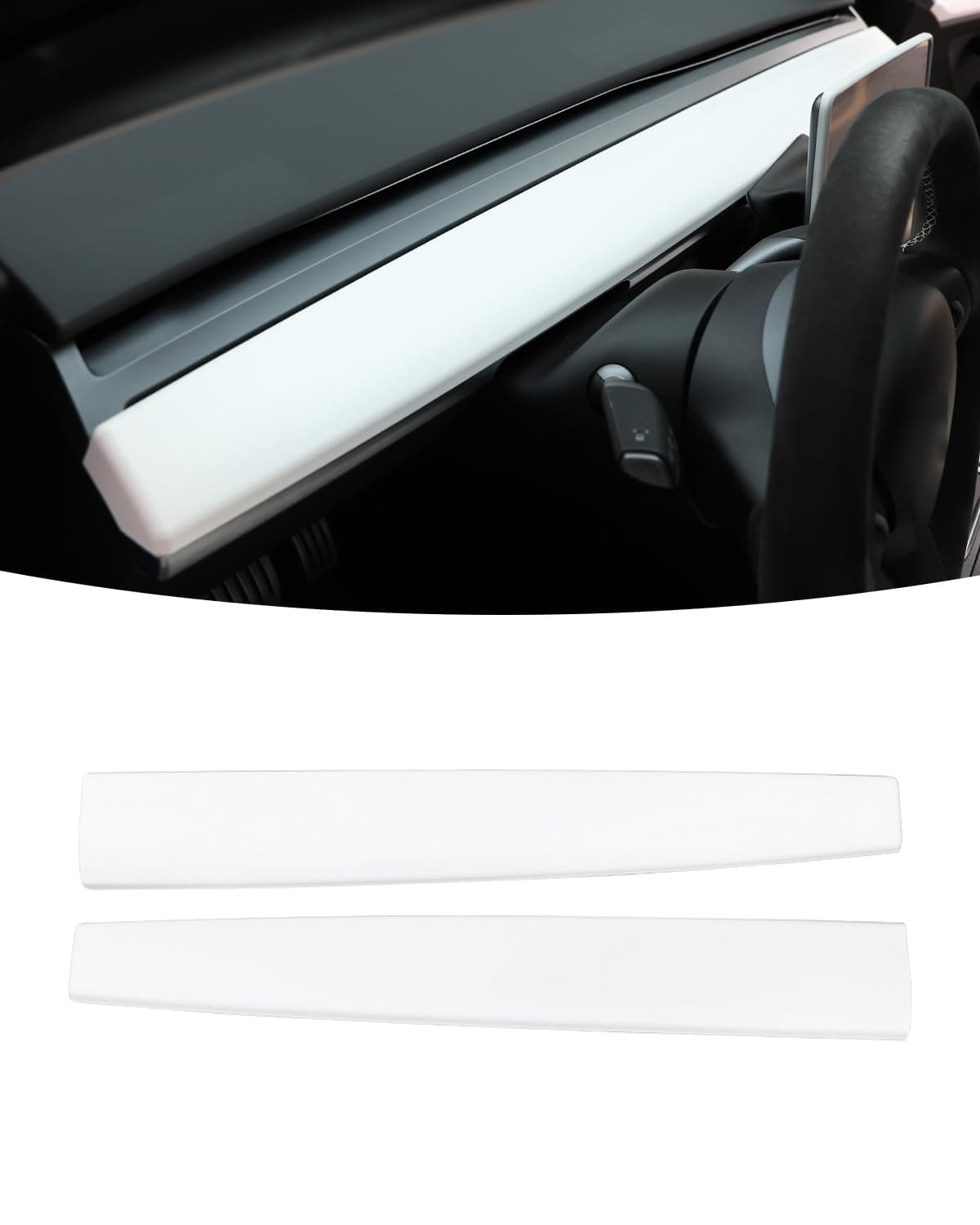 Dashboard Cover for Tesla Model 3 / Model Y 2 Pack Matte White, photo 1 of 7