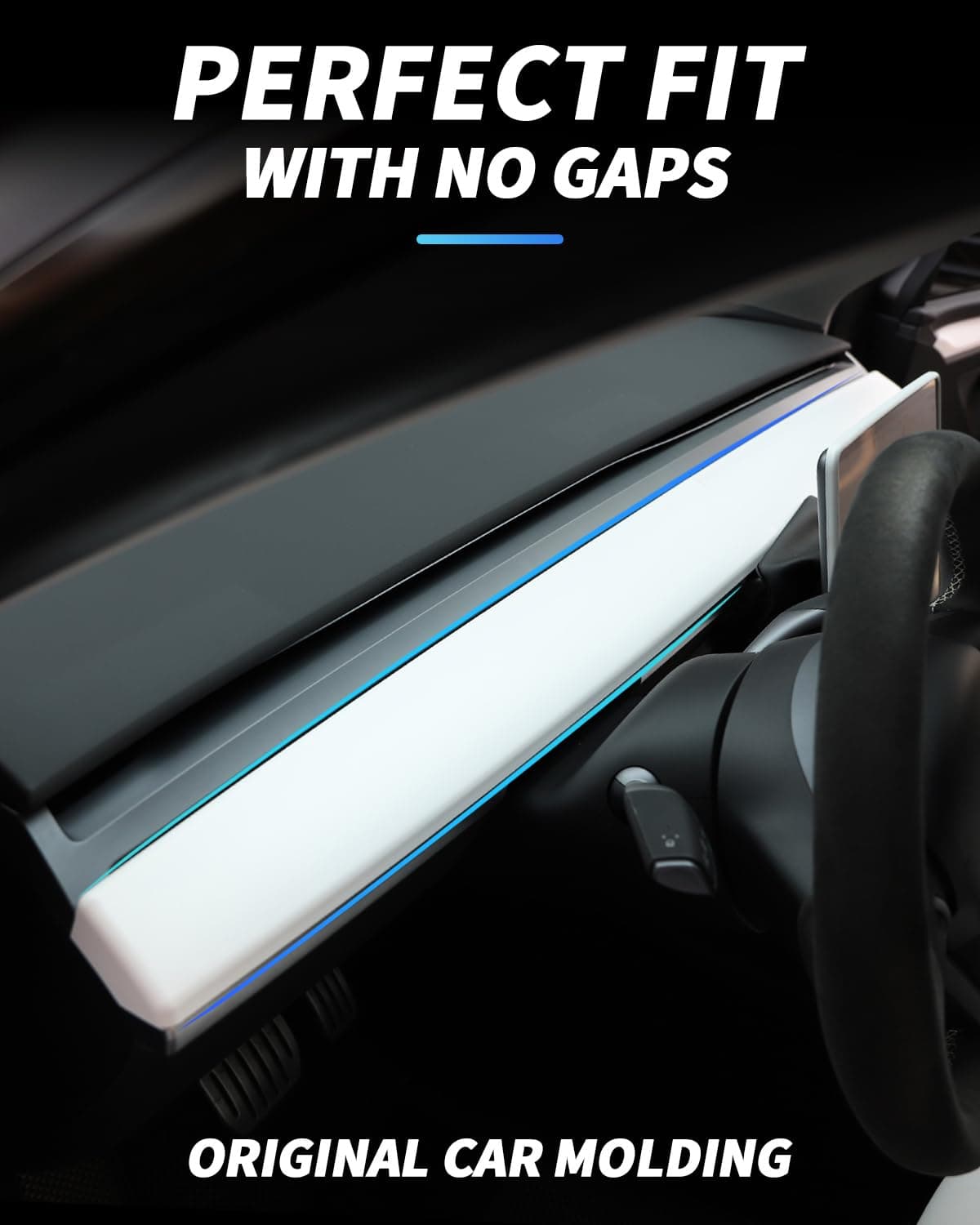 Dashboard Cover for Tesla Model 3 / Model Y 2 Pack Matte White, photo 2 of 7