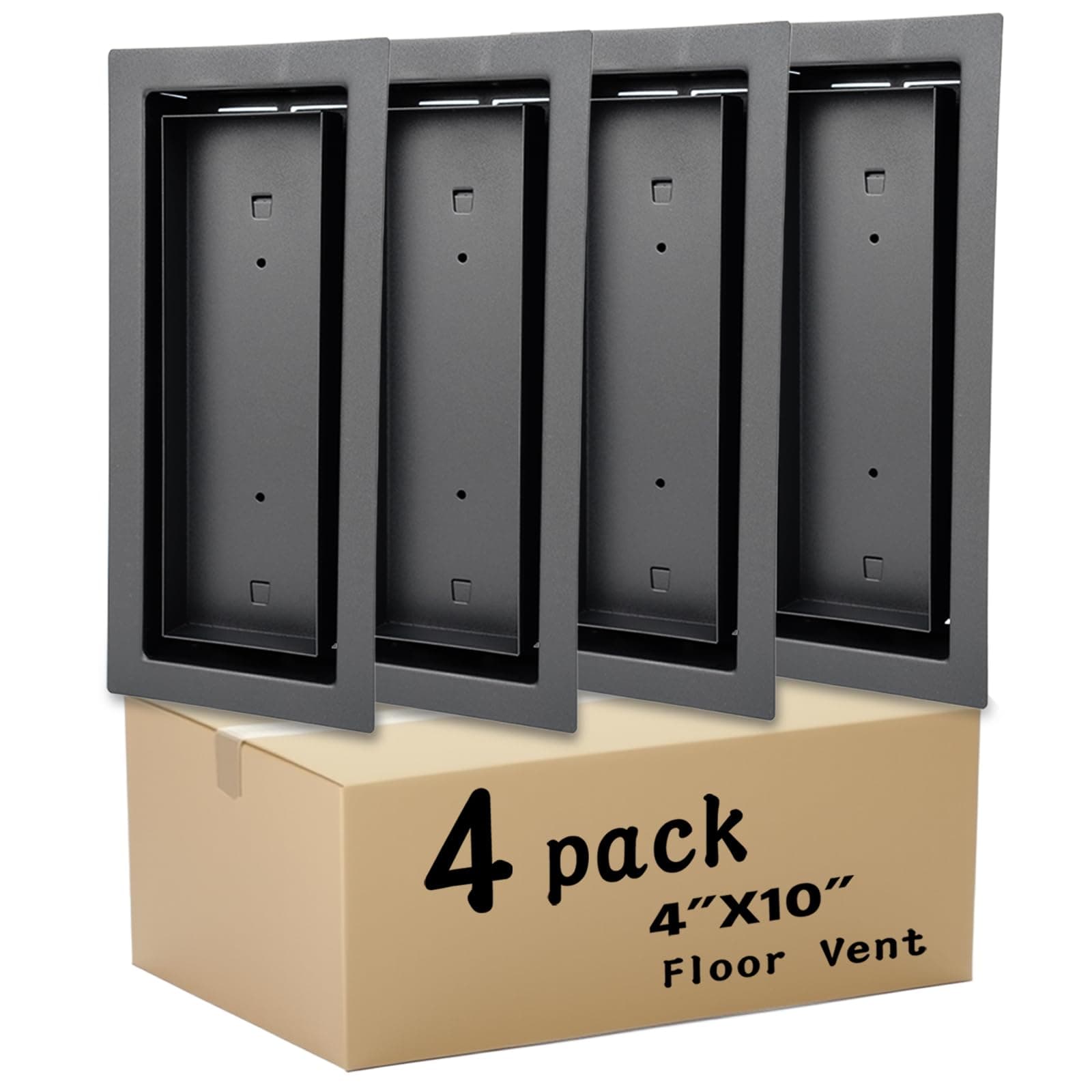 Flush Floor Vent Covers for Tile, Laminate, Vinyl or Wood 4X10