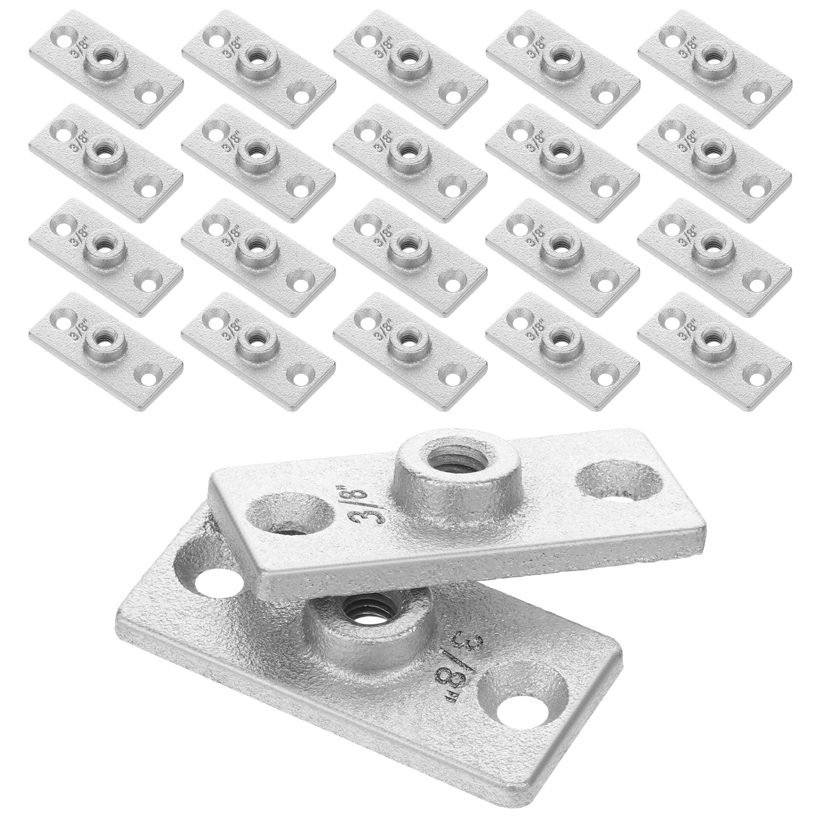 Galvanized Ceiling Flange Hanger for 3/8 Inch Threaded Rod 20 Pack, photo 1 of 7