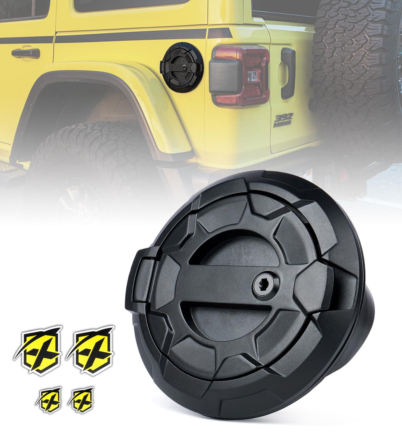 Jeep Wrangler Gas Cap Cover for Aluminum Matte Black Fits JL/JLU