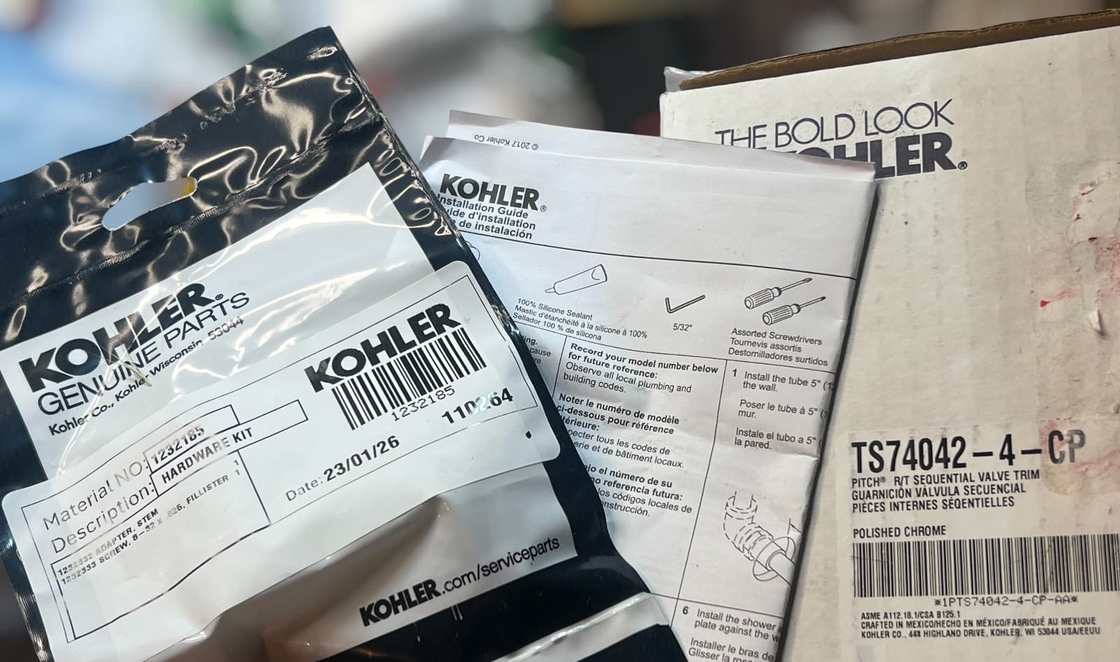 KOHLER Shower Trim Kit - Faceplate & Lever Handle - Chrome, photo 4 of 4