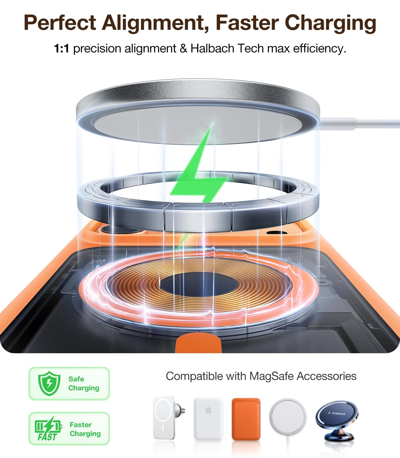 Magnetic Translucent Orange Phone Case for iPhone 17 Pro, photo 2 of 9