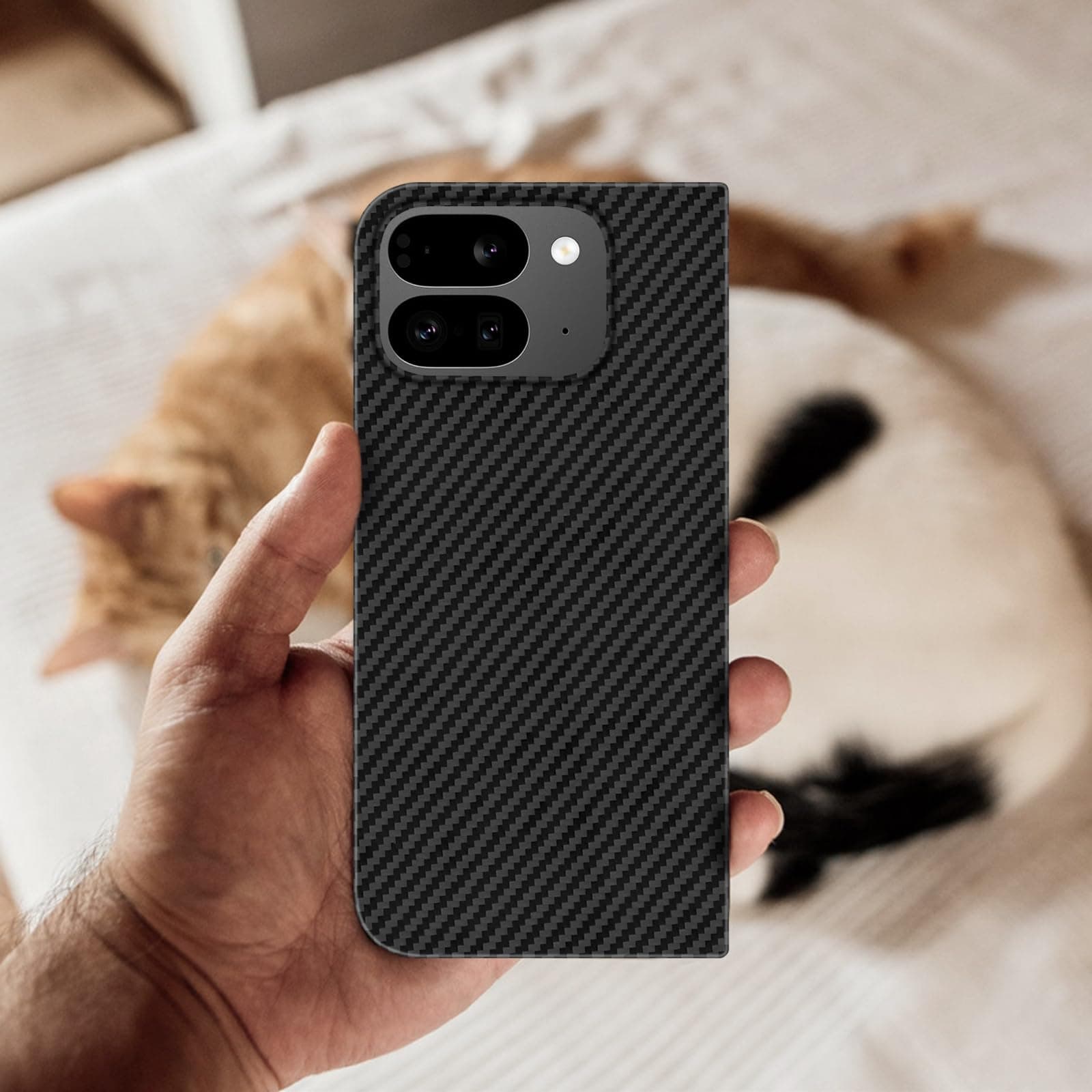 Phone Case for Google Pixel 10 Pro Fold Black Aramid Fiber, photo 7 of 7