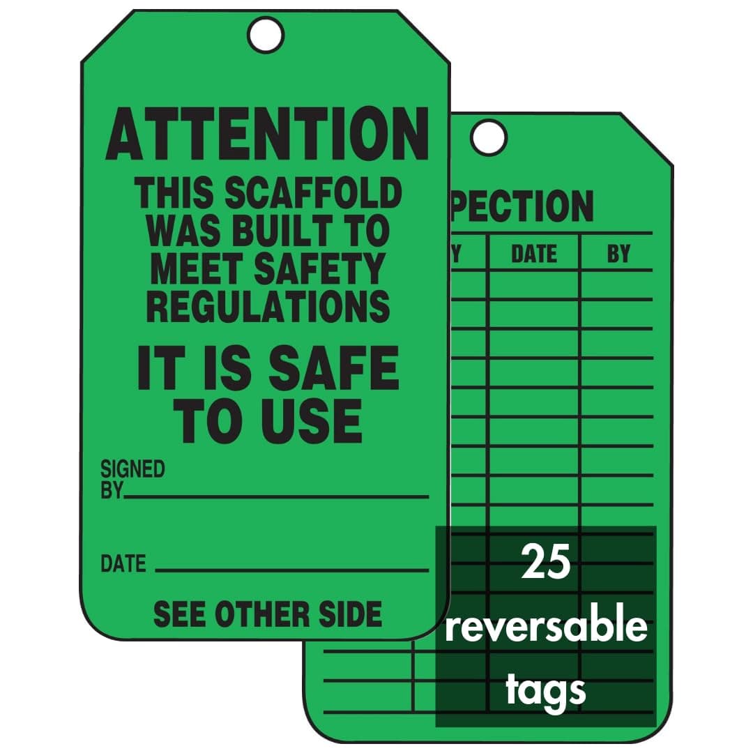 Scaffold Status Safety Tags by AccuformNMC Green Safe To Use 25 Pack