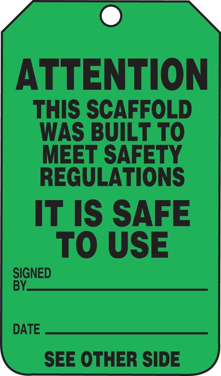 Scaffold Status Safety Tags by AccuformNMC Green Safe To Use 25 Pack, photo 2 of 4