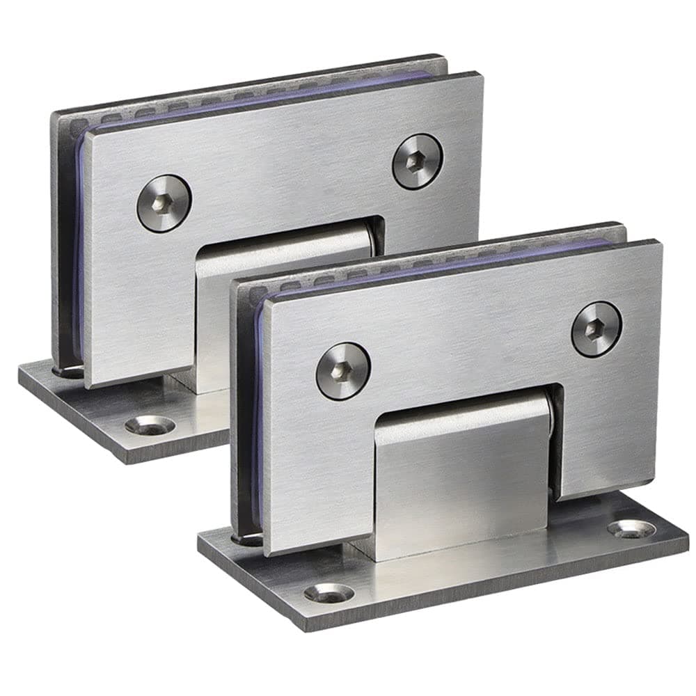 Stainless Steel Shower Door Hinges for 8-12mm Glass 90 Degree (2 Pack), photo 1 of 8
