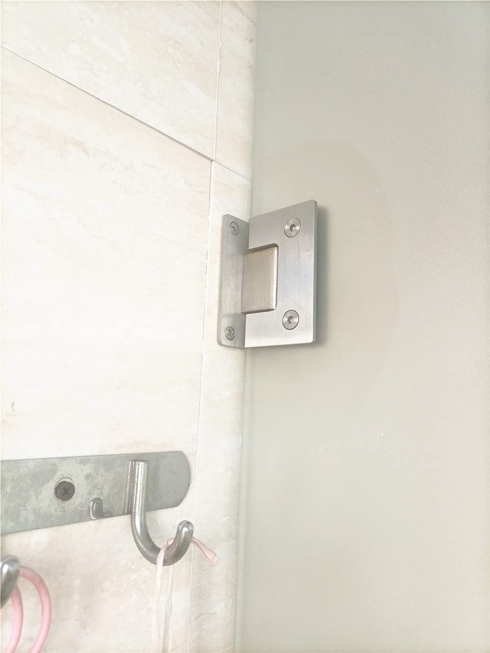 Stainless Steel Shower Door Hinges for 8-12mm Glass 90 Degree (2 Pack), photo 8 of 8