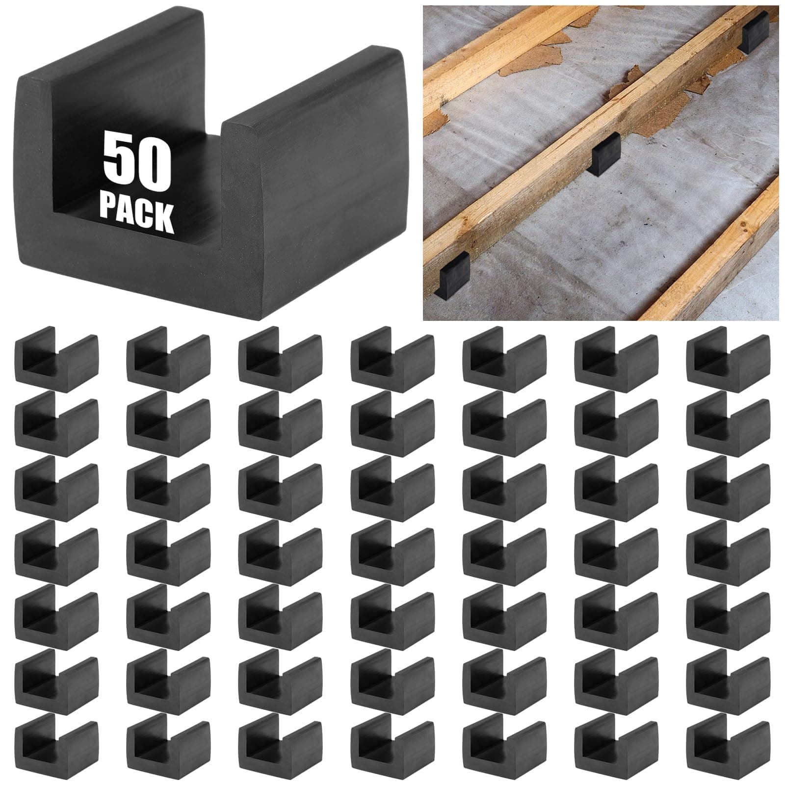 U Boat Floor/Deck Floaters - Rubber Joist Isolator Decouplers (50 Pack), photo 1 of 6
