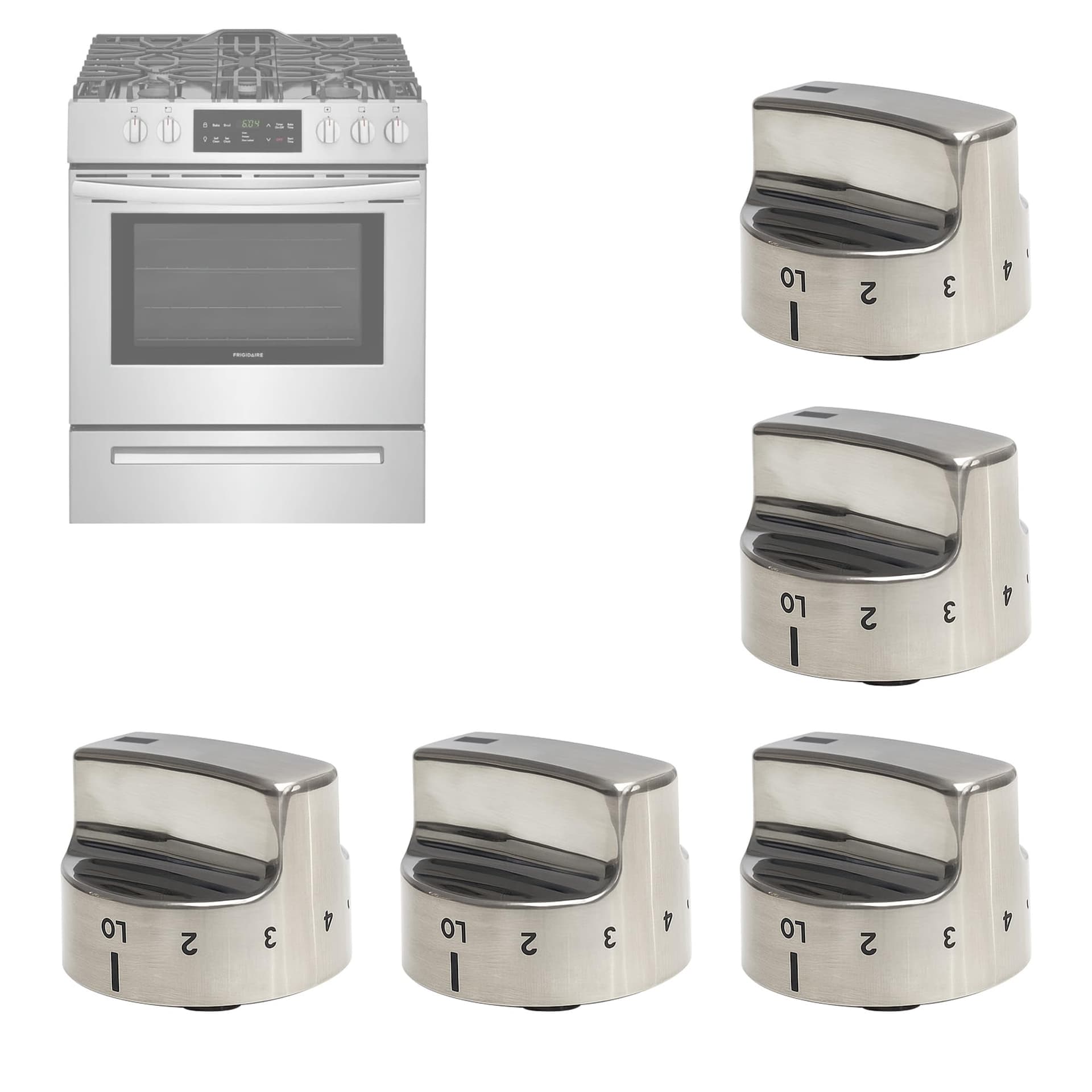 Gas Stove Burner Knobs for Frigidaire Kenmore AP3774164 5pk