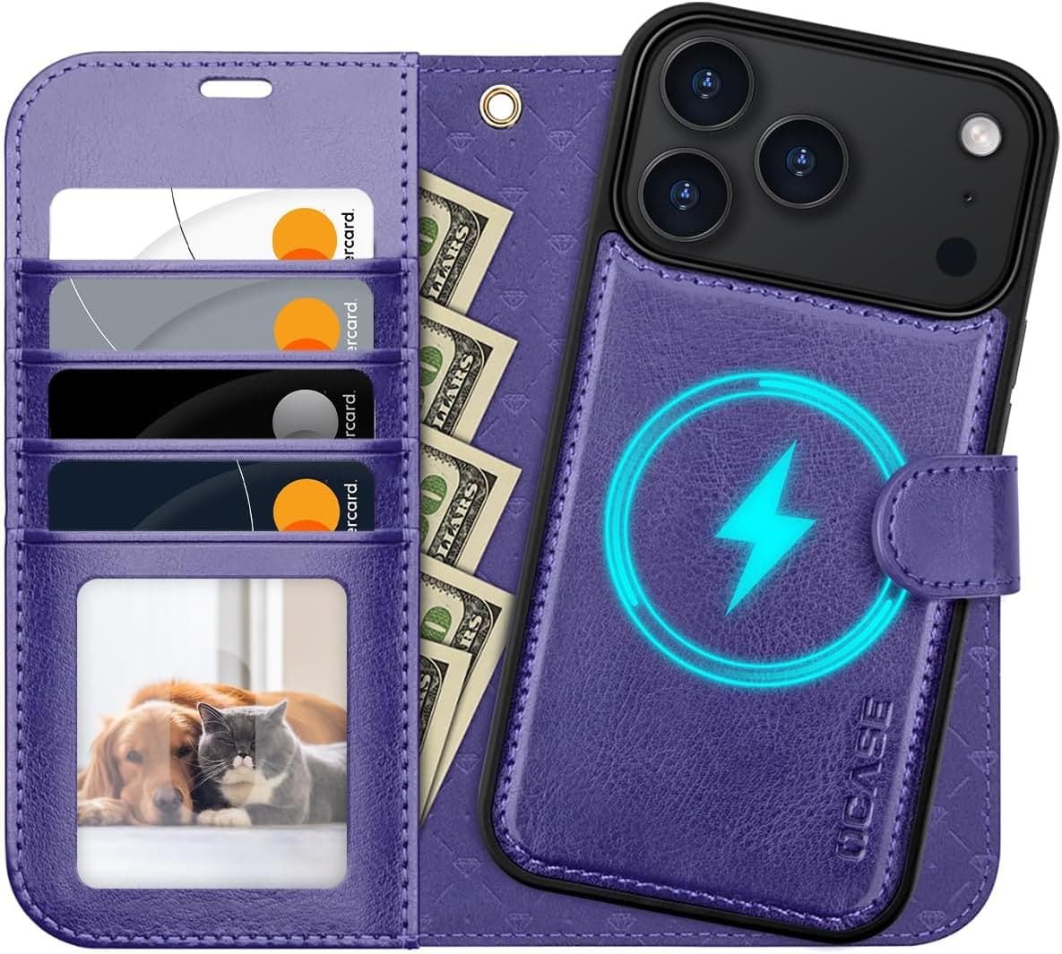 OCASE for iPhone 18 Pro Max/ 17 Pro Max Detachable Wallet Case, Purple