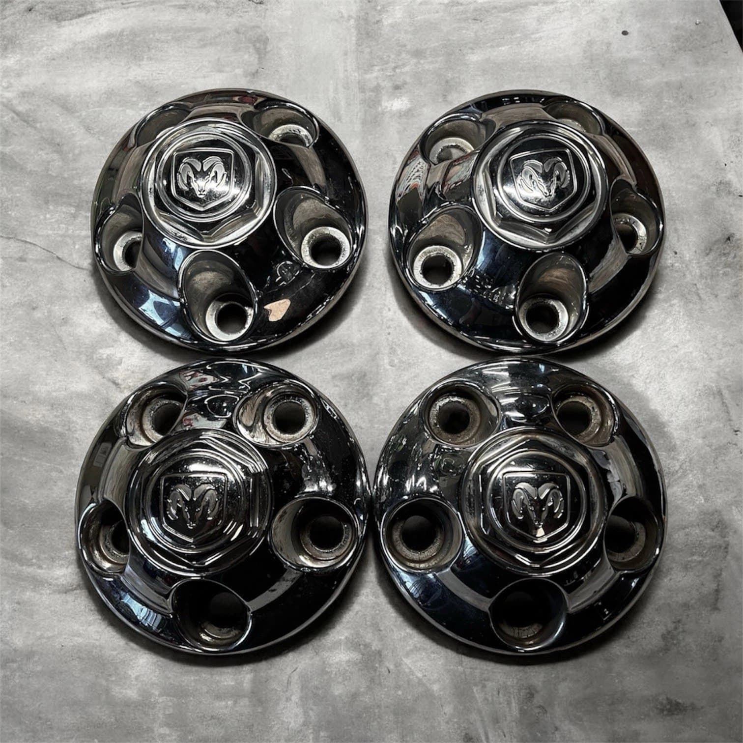 OEM Dodge Ram 1500 Center Caps 5 Lug - Chrome 52038915 (Set of 4) 1998-2001
