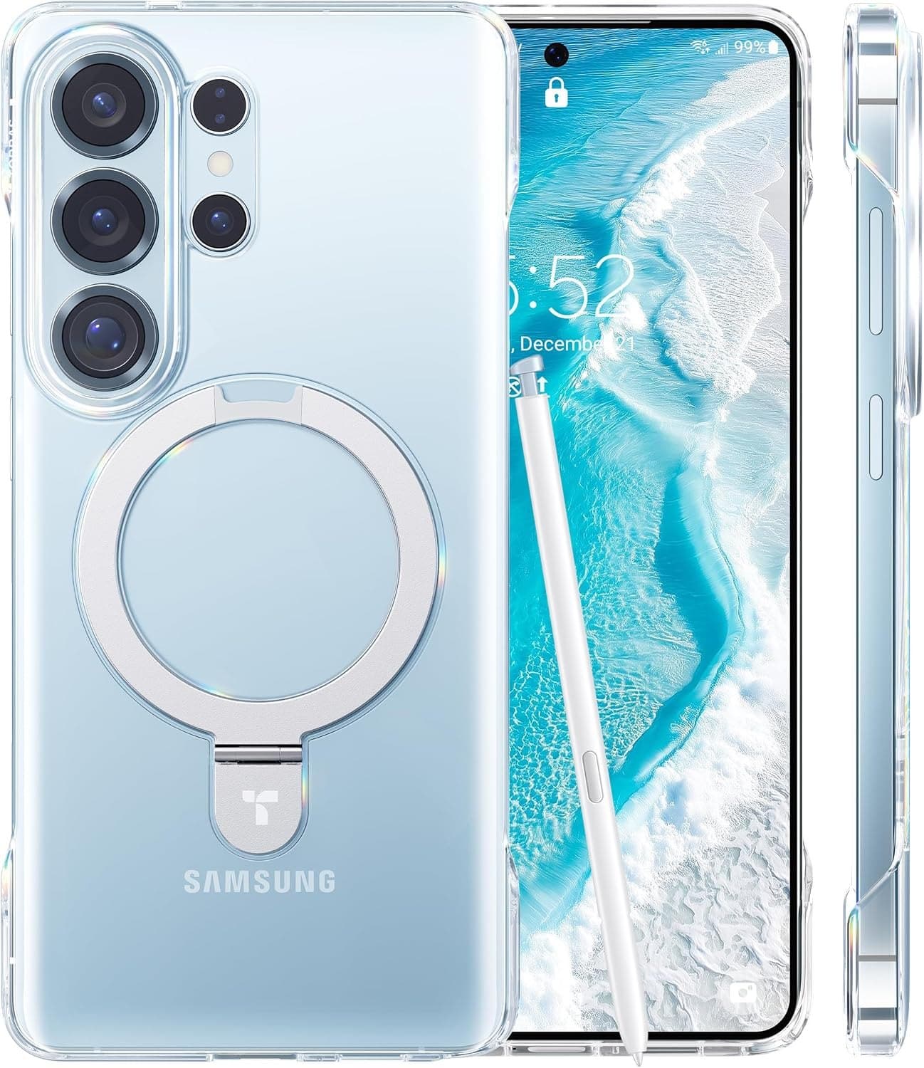Phone Case for Samsung Galaxy S26 Frameless & Slim MagSafe Ultra Case Clear with Stand