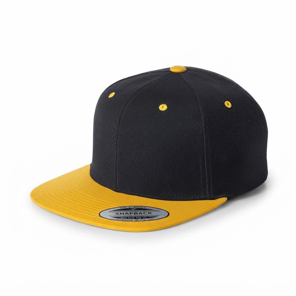 SPORT-TEK Unisex Classics Flat Bill Snapback Cap STC19 (Yellow/Black)