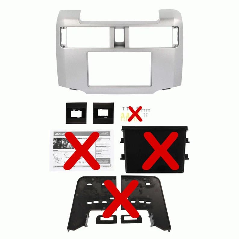 Toyota 4Runner Car Stereo Dash Install Kit 2010-2023 Metra 99-8271S Silver - Faceplate Only